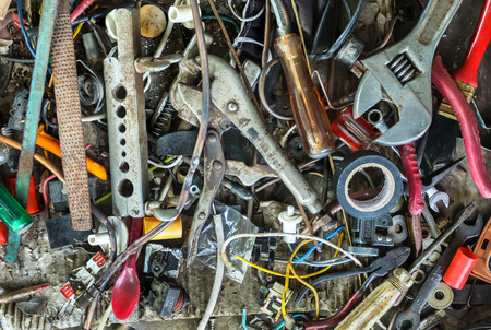 All mix old tools standby to work hardのeditorial素材