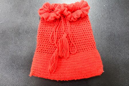 Red bag,My hand madeの写真素材