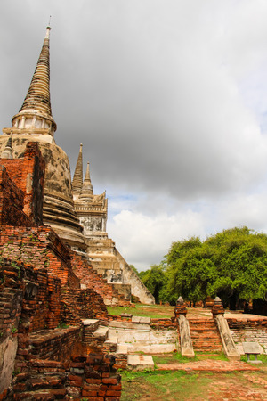Landscape of Ayutthaya historical park in Thailand.の写真素材