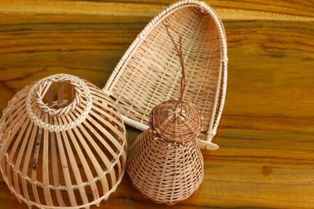 Fishing creel,coop-like trap for catching fish /Thai native equipment.の写真素材