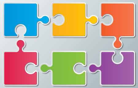 set of multi colored puzzle infographic templates. infographic elements.のイラスト素材