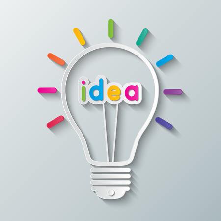 colorful paper idea light bulb. creative business concept.のイラスト素材
