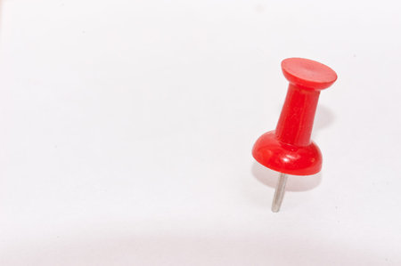 close up of a pushpin on white background with clipping path