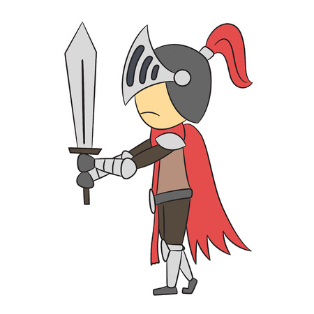 vector cartoon character knightのイラスト素材