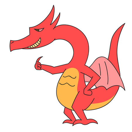 vector cartoon character dragonのイラスト素材