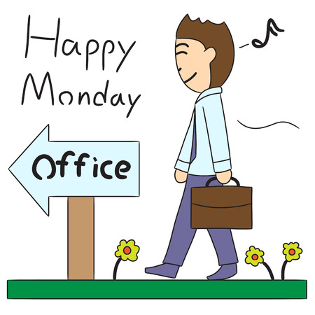 vector cartoon character office entranceのイラスト素材