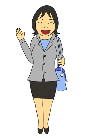 vector cartoon character woman uniformのイラスト素材