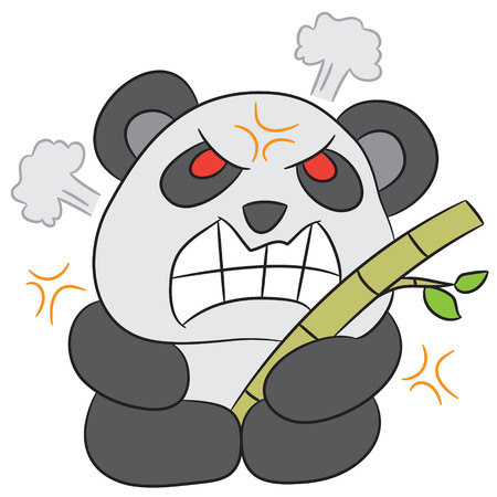 vector cartoon character panda angryのイラスト素材