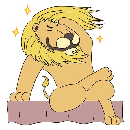 vector cartoon character lion posingのイラスト素材