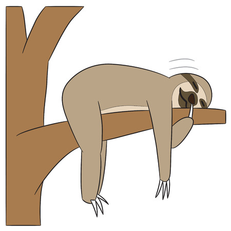 vector cartoon character sloth lazyのイラスト素材