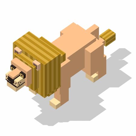 isometric rectangle design lion standingの写真素材
