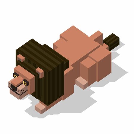 isometric rectangle design lion sleepingの写真素材