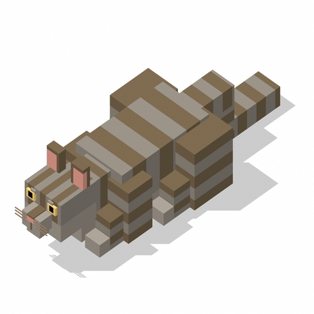 isometric rectangle design cat sleepingの写真素材