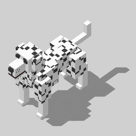 isometric rectangle design dalmatian standingの写真素材