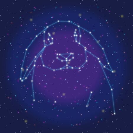 asterism design blue rabbitのイラスト素材