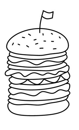 drawing burger tallの写真素材