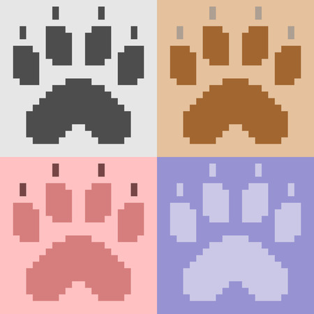 pixel art paw footの写真素材
