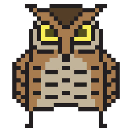 pixel art owlの写真素材