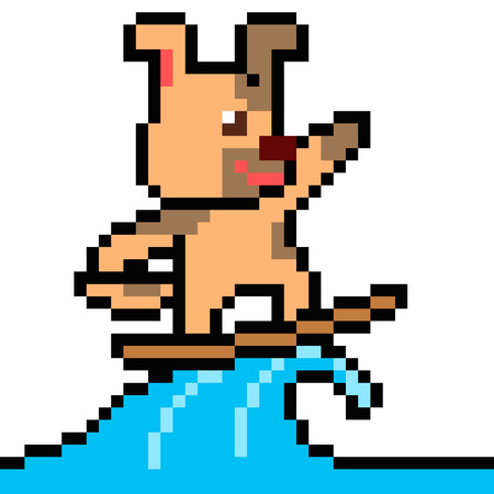pixel art dog surfの写真素材
