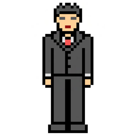 pixel art businessman