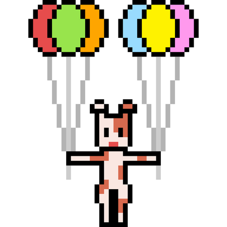 vector pixel art balloon dogのイラスト素材