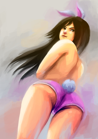 woman painting bikiniの写真素材