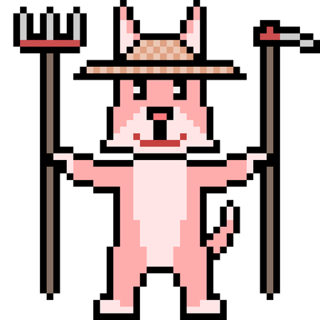 vextor pixel art catのイラスト素材