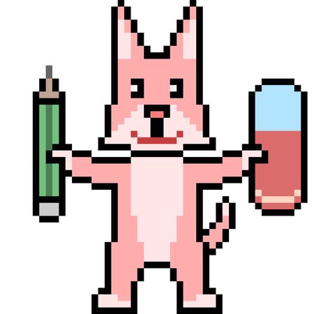 Vextor pixel art catのイラスト素材