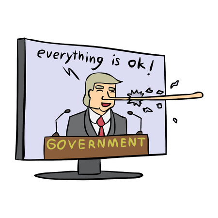 Vector cartoon government lie tvのイラスト素材