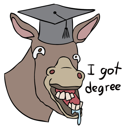 Vector cartoon donkey degree stupidのイラスト素材