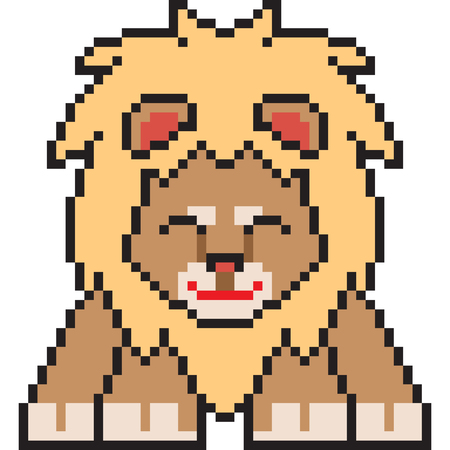 vector pixel art lion isolatedのイラスト素材