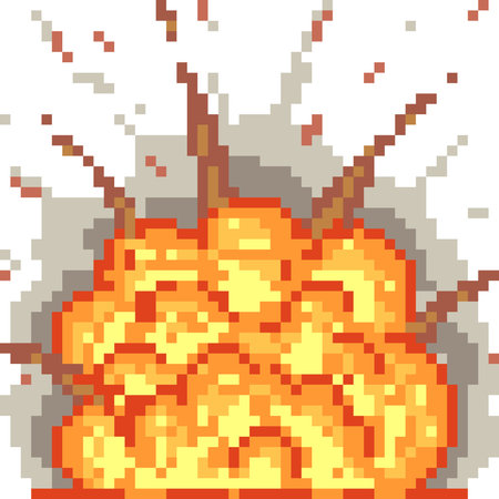 vector pixel art blast isolated