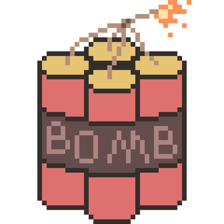 vector pixel art grenade isolateのイラスト素材
