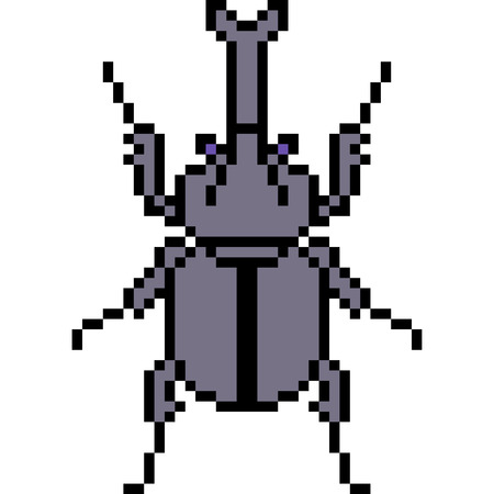 Pixel art beetle isolatedのイラスト素材