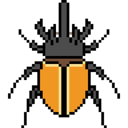 Pixel art beetle isolatedのイラスト素材