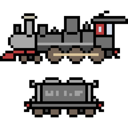 Pixel art trainのイラスト素材