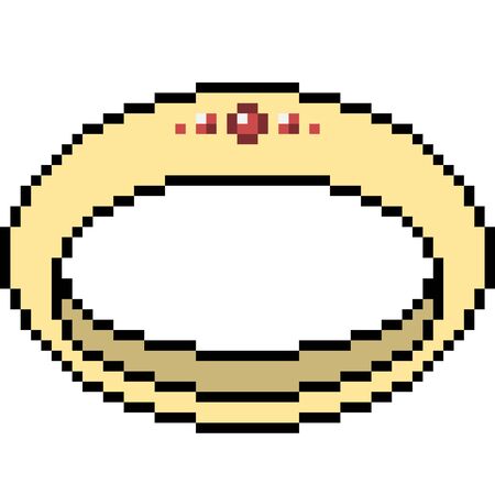 vector pixel art ring isolatedのイラスト素材