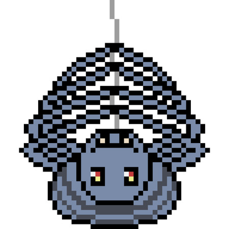 vector pixel art spider isolatedのイラスト素材