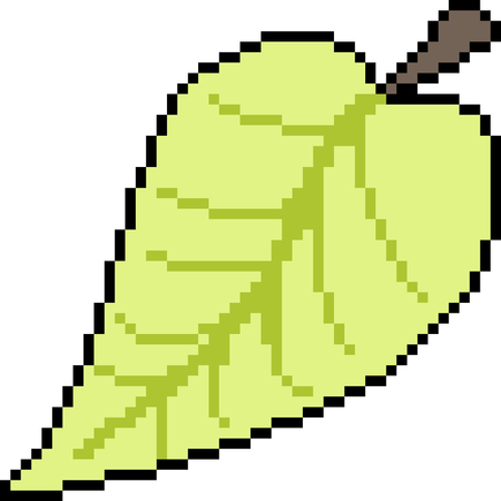 vector pixel art leaf isolatedのイラスト素材