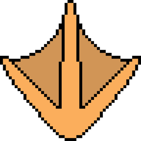 vector pixel art footprint isolatedのイラスト素材