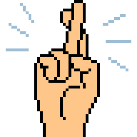 vector pixel art hand sign skip isolatedのイラスト素材