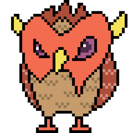 vector pixel art monster isolatedのイラスト素材