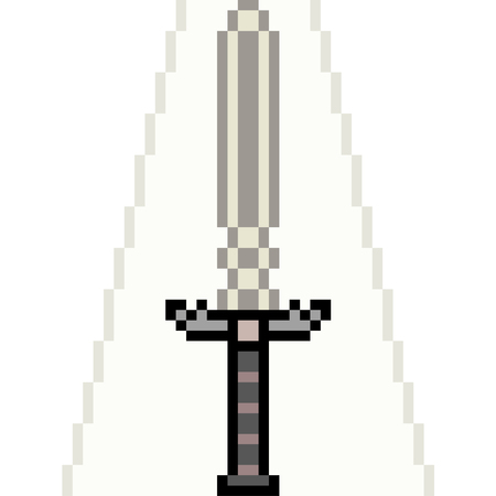 vector pixel art sword fantasy isolatedのイラスト素材