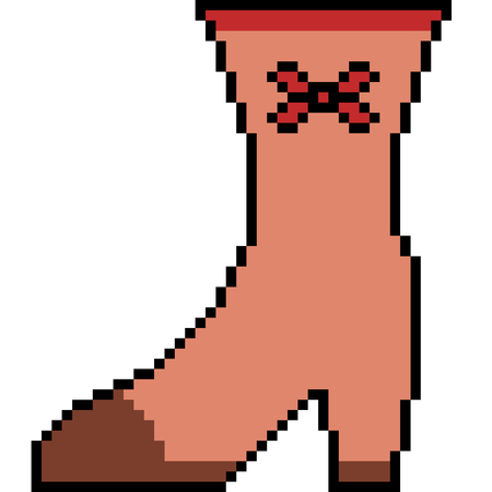 Vector pixel art boot, isolatedのイラスト素材