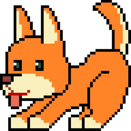 Pixel art dog illustration.のイラスト素材
