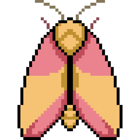 Pixel art insect mothのイラスト素材