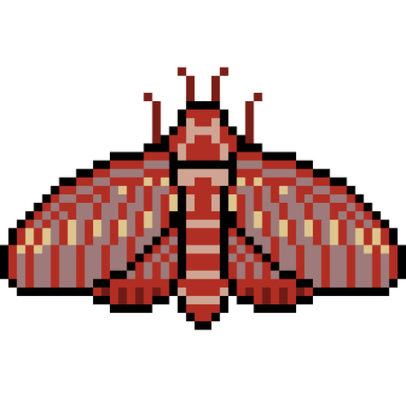 Pixel art insect mothのイラスト素材