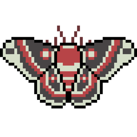 Pixel art insect mothのイラスト素材