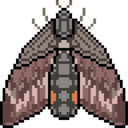 Pixel art insect mothのイラスト素材