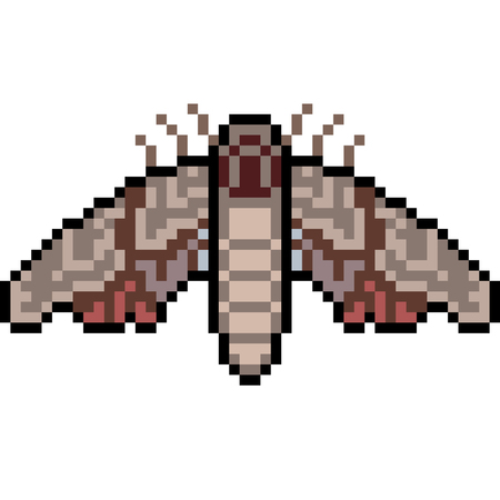 Pixel art insect mothのイラスト素材